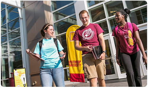 Three Students Walking