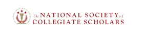 The National Society of Collegiate Scholars logo with the society's name next to it
                                    in bold letters.