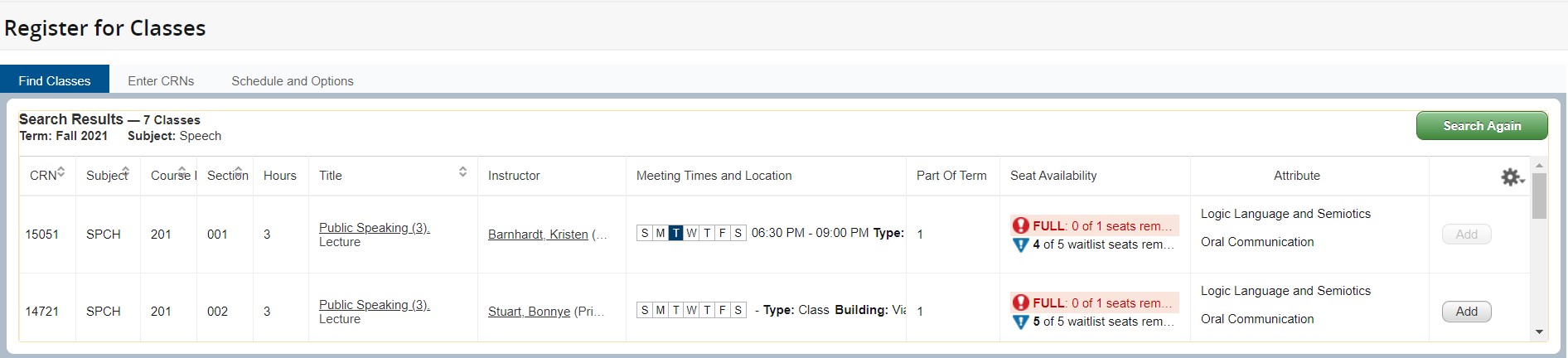 waitlist in banner 9