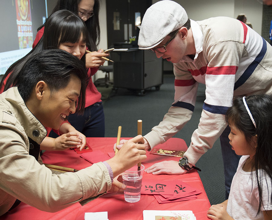 international students sharing their culture at a student event