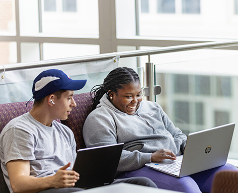 Graduate Students on Laptop