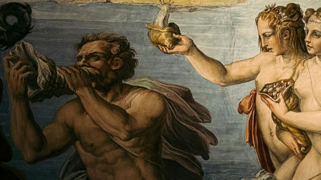 close up of a mythic painting