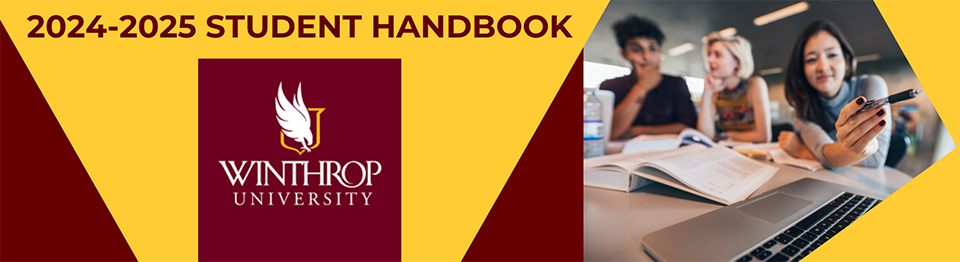 Several Students in a row appearing to be in class. Winthrop Logo and Title