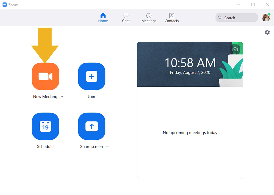 Start Zoom Meeting Desktop