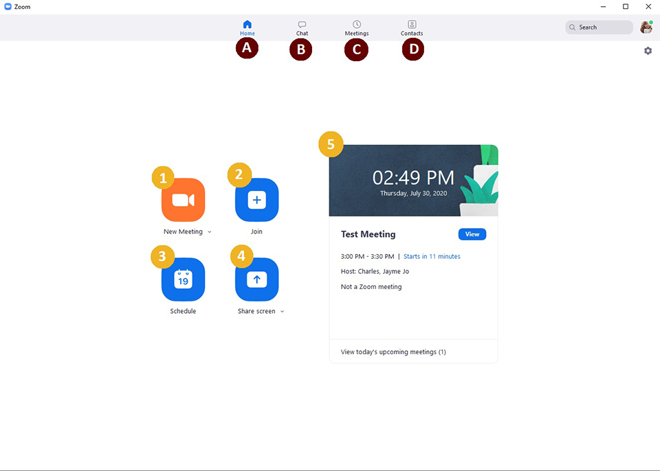 Zoom Desktop Navigation