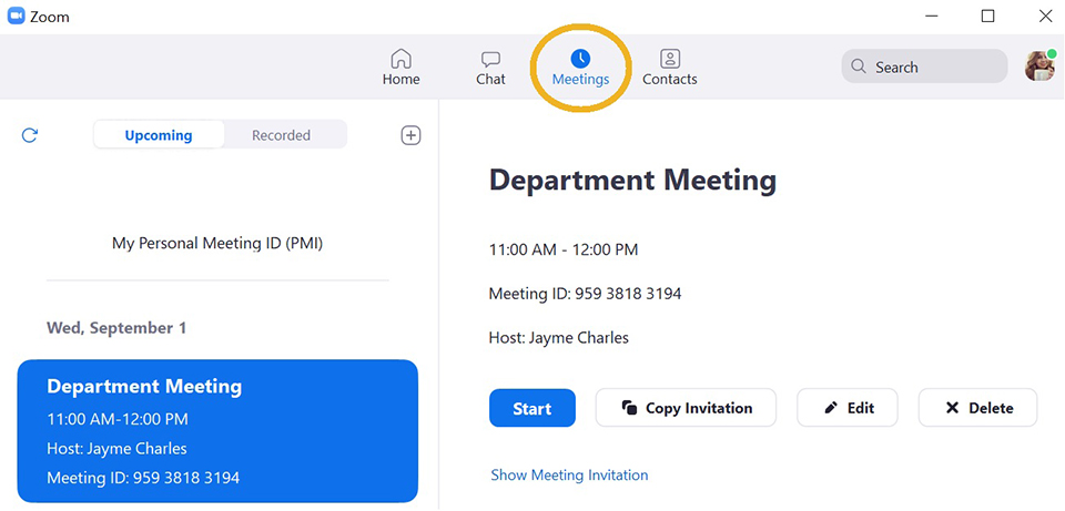 Schedule Zoom Meeting Desktop