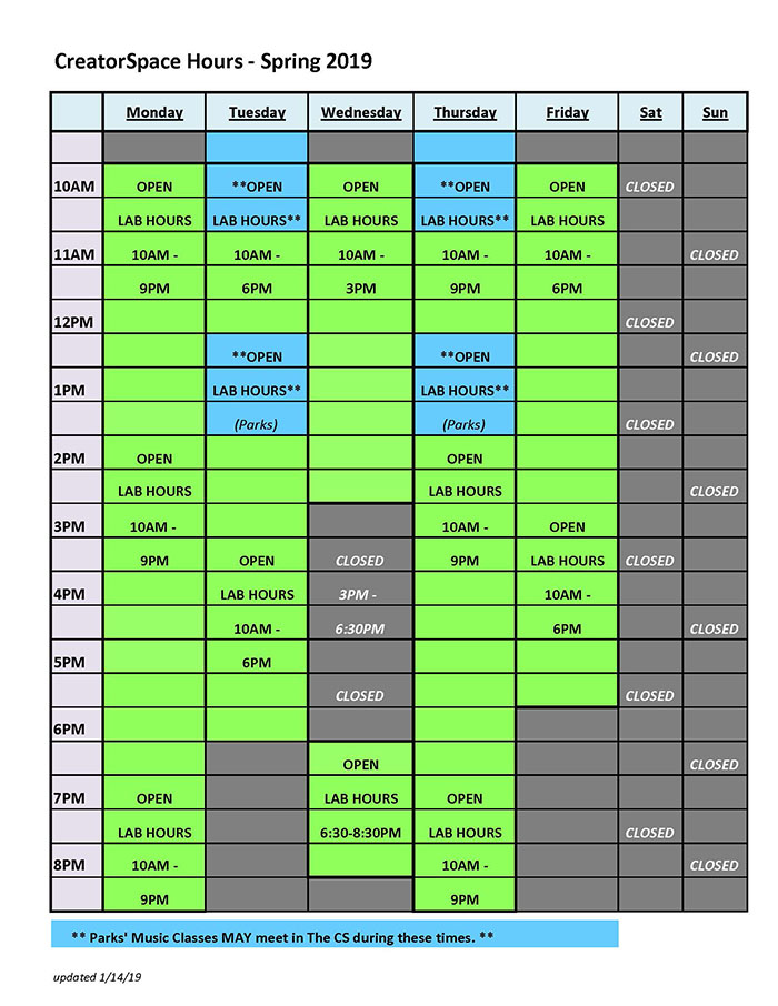 CS Fall 2018 hours CS Fall 2018 hours